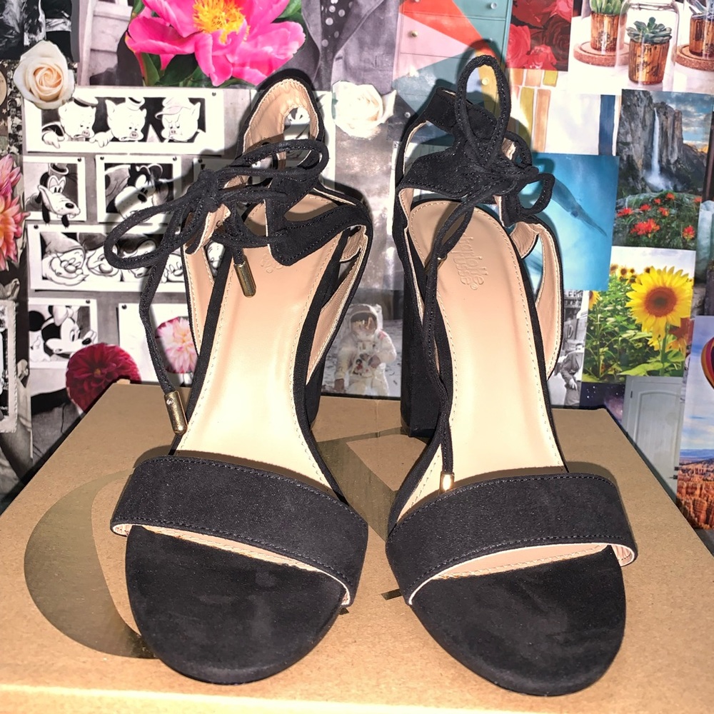 Charlotte Russe Black Strappy Heels